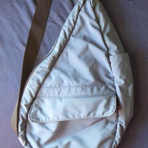 Vtg LL Bean Sling Bag Blue Nylon USA Made Crossbody Ameribag